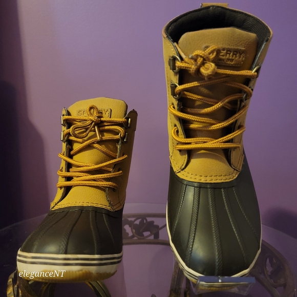 Sperry Little Boy's Bowline Tan Duck Boots Sz: 3M - Picture 5 of 10